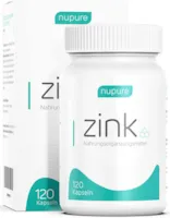 Produktbild von Nupure Zink - 25 mg Zinkbisglycinat -120 hochdosierte Kapseln, hohe Bioverfügbarkeit, ohne Zusatzstoffe von Nupure