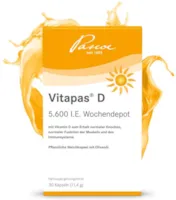 Produktbild von Pascoe Vitapas D 5.600 I.E. Wochendepot: 30 pflanzliche Weichkapseln mit Vitamin D3 für Immunsystem, Muskeln & Knochen