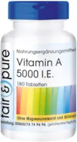 Fair & Pure Vitamin A 5000 I.E. (1500µg) Retinylacetat vegan ohne Magnesiumstearat 180 Tabletten