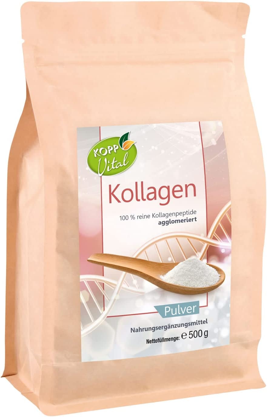 Produktbild von Bewertung Kopp Vital Kollagen Pulver 500g mit 100 Prozent reines Kollagen aus Weidehaltung Reines Kollagenpeptid Hergestellt und geprüft in Deutschland natürlicher Eigengeschmack