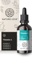 NATURE LOVE Vitamin A Tropfen 50 ml 1.700 Tropfen Retinol aus Retinylpalmitat in MCT-Öl ohne unnötige Zusätze Hochdosiert, vegan, laborgeprüft und in Deutschland produziert