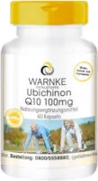 WARNKE VITALSTOFFE Coenzym Q10 100mg - CoQ10 Kapseln - hochdosiert - Ubichinon - 60 Kapseln - vegan