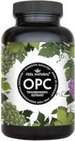 Feel Natural OPC Traubenkernextrakt 240 Kapseln Höchster OPC Gehalt nach HPLC - Laborgeprüftes OPC aus französischen Weintrauben - 1000mg Extrakt mit 700mg OPC - Vegan, in Deutschland produziert