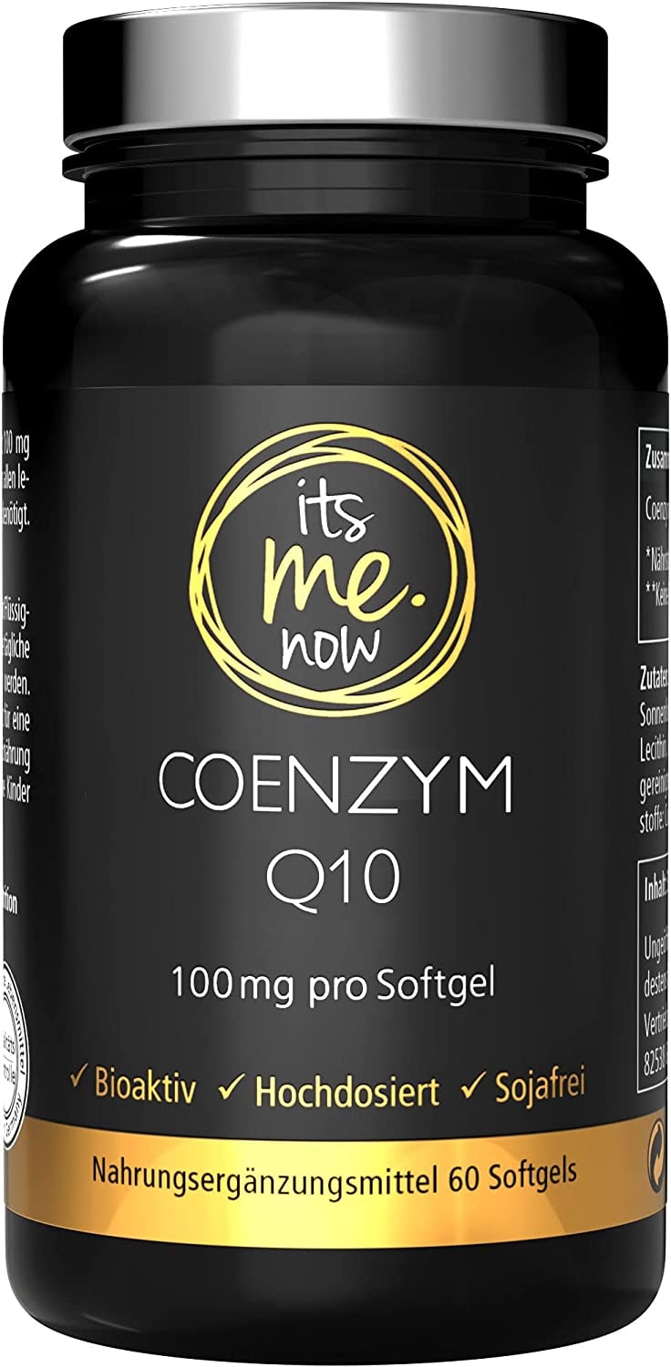 Produktbild von its me.now Coenzym Q10 Kapseln hochdosiert 100mg CoQ10 pro Kapsel 60 Kapseln im 2 Monatsvorrat hohe Bioverfügbarkeit, laborgeprüft, ohne Zusätze in Deutschland hergestellt