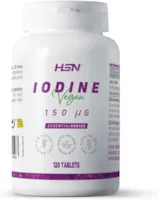 Produktbild von HSN Jod 150 mcg 120 Tabletten mit 192,2 mcg Kaliumjodid Deckt 100 % deines Tagesbedarfs Energiestoffwechsel | GVO-frei, vegan, glutenfrei