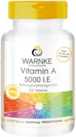 Produktbild von WARNKE VITALSTOFFE Vitamin A 5000 I.E 1500µg Retinol (Retinylacetat) pro Tablette hochdosiert & vegan 250 Tabletten
