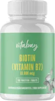 Produktbild von Vitabay Biotin | 200 vegane Tabletten | Hochdosiert mit 10.000 mcg | Vitamin B7 und Vitamin H | Für Haut, Haare und Nägel | Laborgeprüft & hergestellt aus hochwertigen Rohstoffen