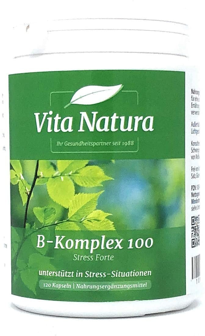 Produktbild von Vita Natura B-Komplex 100 Forte 120 veg. Kapseln (91,6g)