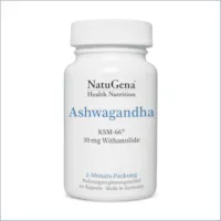 Produktbild von Bewertung NatuGena Ashwagandha KSM66 mit 30mg Withanoliden pro Tagesdosis Höchste Rohstoffqualität aus deutscher Herstellung 60 Kapseln für 2 Monate
