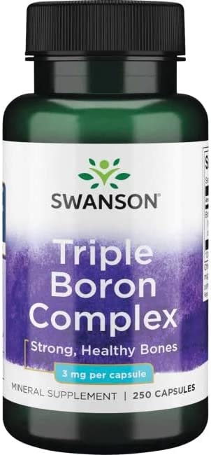 Swanson Premium Triple Boron Complex (Bor-Komplex), 3mg, 250 Kapseln, hochdosiert, Laborgeprüft, Sojafrei, Glutenfrei, Ohne Gentechnik
