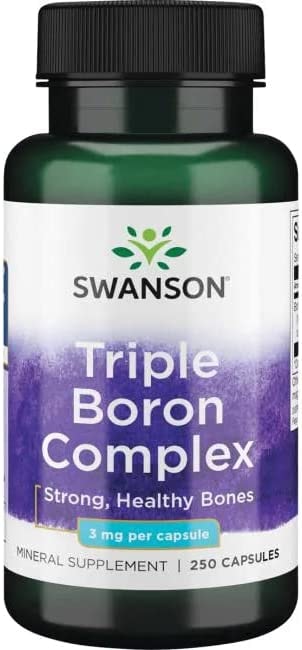 Produktbild von SWANSON Premium Triple Boron Complex Bor-Komplex 3mg, 250 Kapseln, hochdosiert, Laborgeprüft, Sojafrei, Glutenfrei, Ohne Gentechnik