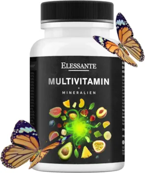 Produktbild von Elessante Multivitamin Tabletten Hochdosiert 120 Stk gegen Müdigkeit, Stress. Komplex Multivitamine Mineralien, supplement Für Immunsystems, Anti Müdigkeit. Multi Vitamin für spröde Haare-Nägel. Männer Frauen