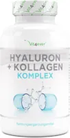 Vit4ever - Hyaluronsäure Kollagen Komplex - 240 Kapseln - Premium: Mit bioaktives Biotin, Selen, Zink, natürliches Vitamin C aus Acerola & Silizium aus Bambus - Laborgeprüft