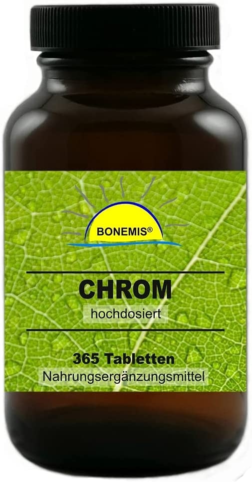 Produktbild von Bonemis Chrom (Chrompicolinat), 365 vegane Tabletten à 250 mcg, ohne unerwünschte Zusätze, Bonemis®