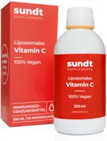 Produktbild von sundt SUPPLEMENTS Vitamin C Liposomal 250 ml flüssig pro Dosis 1000 mg Vitamin C hohe Bioverfügbarkeit hochdosiert für ein starkes Immunsystem und guten Stoffwechsel Vegan & GMO-frei