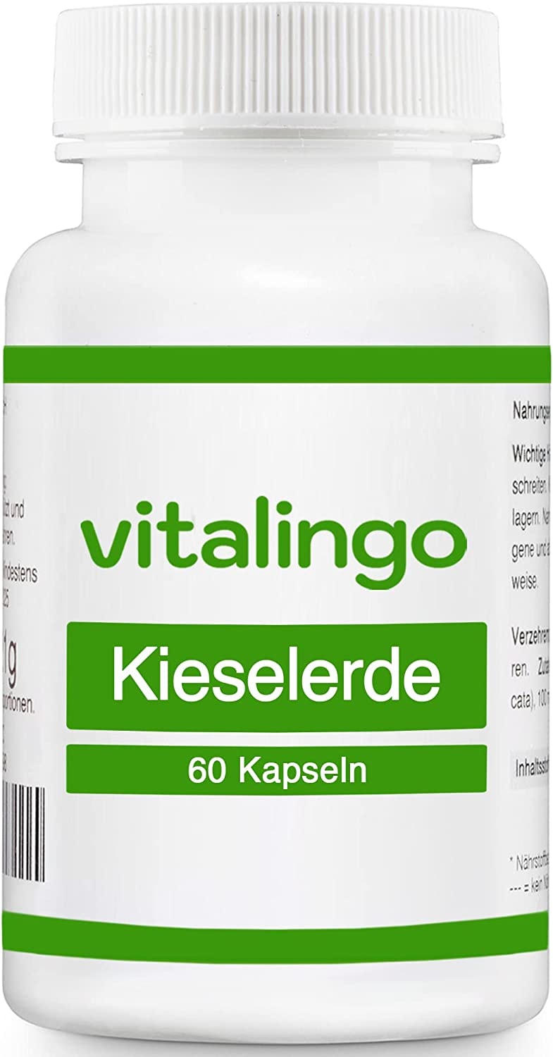 Vitalingo - Kieselerde Silicium Kapseln - Hochdosiert - Inhalt 60 Kapseln à 350mg