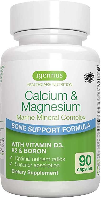 Produktbild von Igennus Healthcare Nutrition Mariner Calcium Magnesium Mineralkomplex mit Bor Vitamin D3 K2 hochdosiert vegan 90 Kapseln