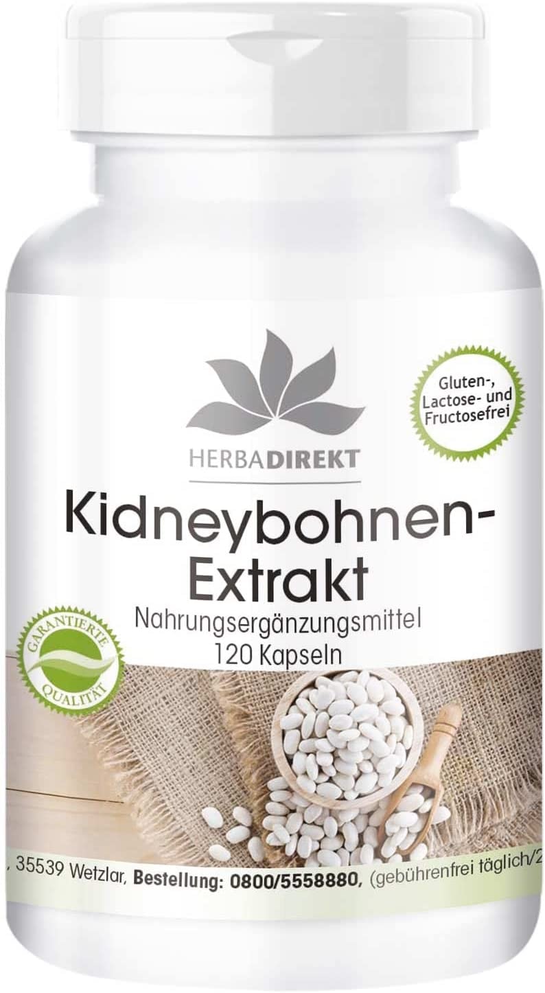 Produktbild von herba direct Kidneybohnen Extrakt mit Chrom - Grünem Kaffee und Bockshornklee - 120 Kapseln