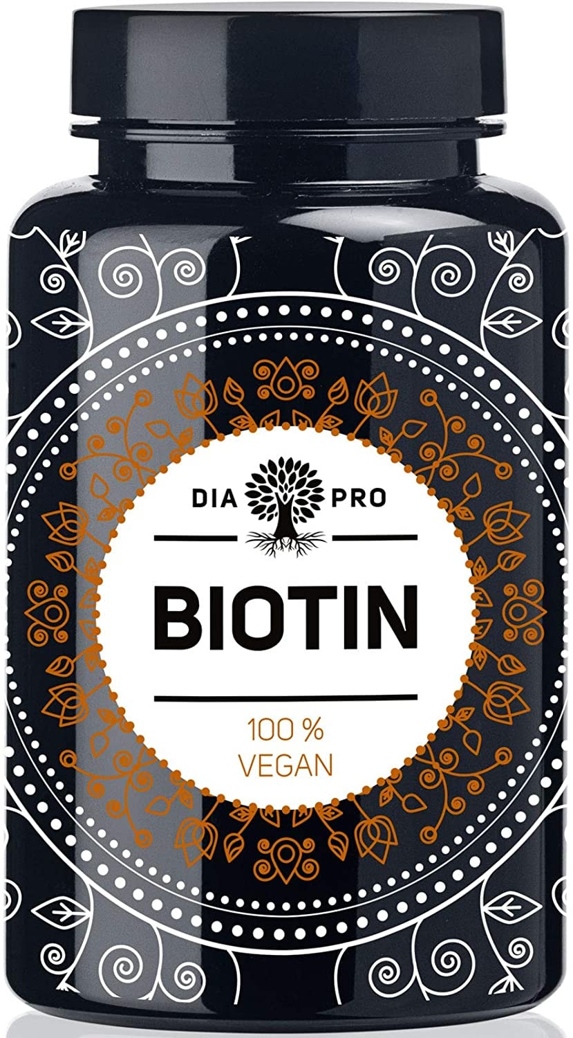 Produktbild von DiaPro Hochdosierte Biotin-Tabletten mit 10 mg Biotin pro Tablette Auch als Vitamin B7 bzw. Vitamin H bekannt 365 Stück Jahresvorrat. 100% Vegan Laborgeprüft Made in Germany
