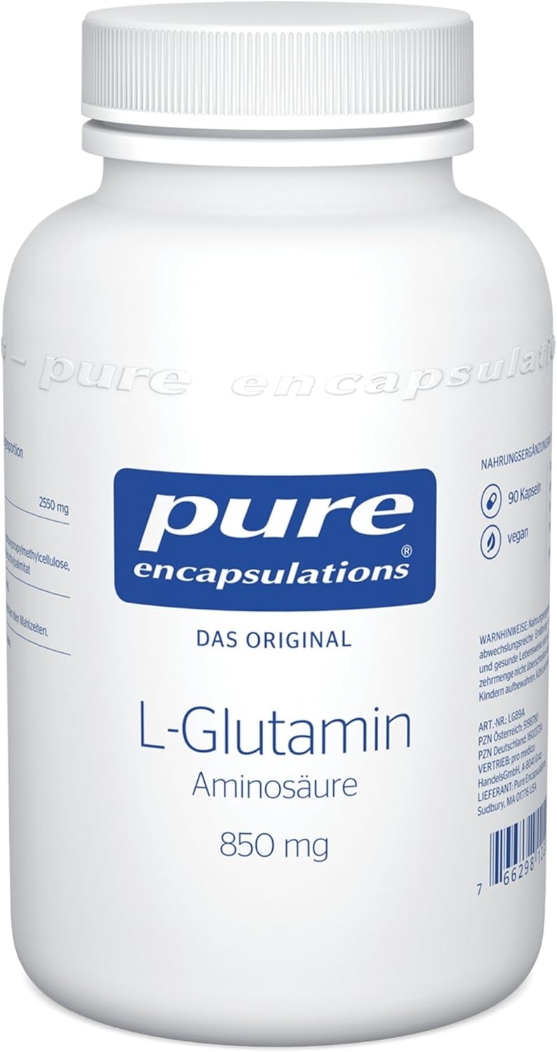 Produktbild von Bewertung Pure Encapsulations L Glutamin 850mg Nahrungsergänzungsmittel mit Aminosäure 90 Kapseln