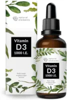 natural elements Vitamin D3 1000 I.E. pro Tropfen 50ml (1750 Tropfen) In MCT-Öl aus Kokos Hochdosiert flüssig