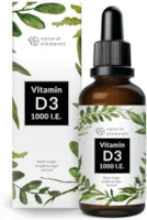 Produktbild von natural elements Vitamin D3 1000 I.E. pro Tropfen 50ml (1750 Tropfen) In MCT-Öl aus Kokos Hochdosiert flüssig