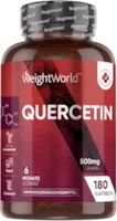 Produktbild von WeightWorld Quercetin 500mg Kapseln 180 vegane Kapseln für 6 Monate Vorrat - Reines Quercetin Pulver aus dem japanischen Schnurbaum - Natürliche Inhaltsstoffe & Hergestellt ohne Magnesiumsterat