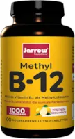 Produktbild von Jarrow Methyl B12 1000 µg, aktives Vitamin B12 als Methylcobalamin, rosafarbene Lutschtabletten mit Zitronengeschmack, 500 µg pro Tagesdosis, vegan, hochdosiert