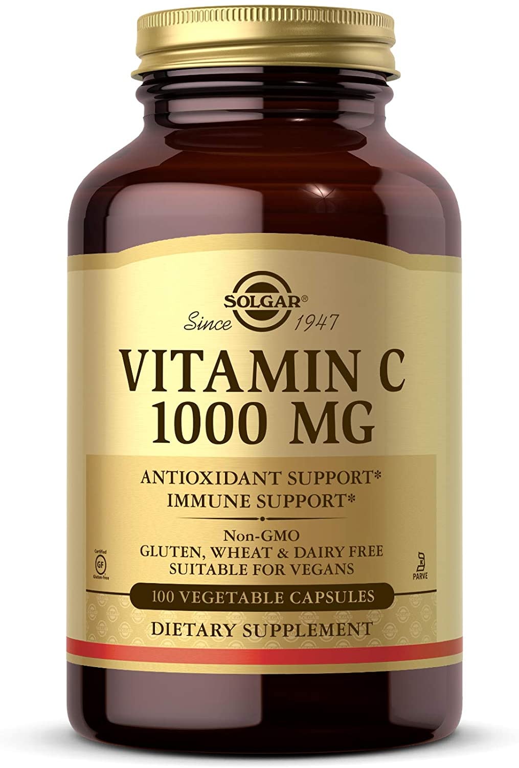 Solgar wasserlösliches Vitamin-C 1000 mg Antioxidativer Schutz Vitamin 100 Vegetarische Kapseln
