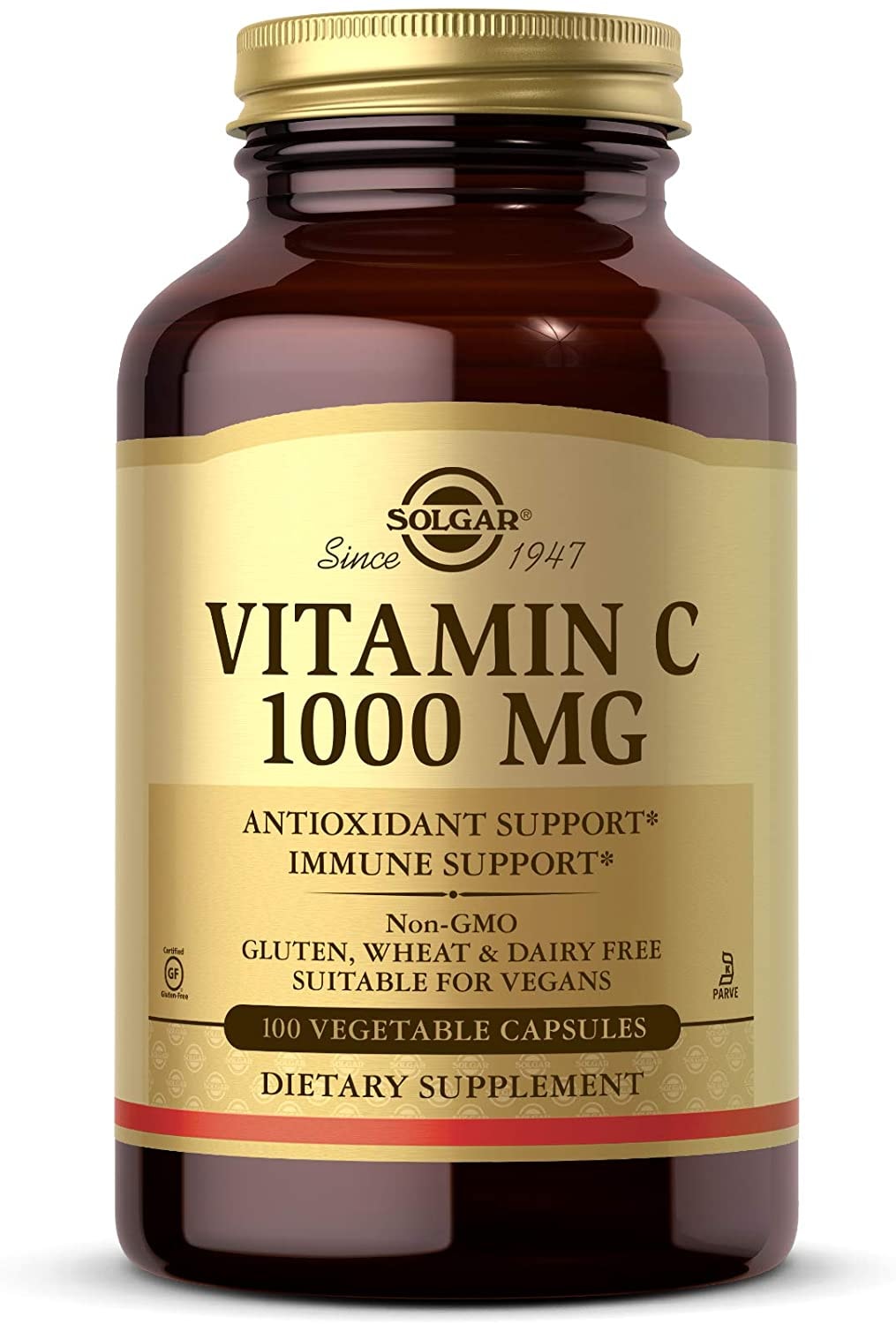 Produktbild von Solgar wasserlösliches Vitamin-C 1000 mg Antioxidativer Schutz Vitamin 100 Vegetarische Kapseln
