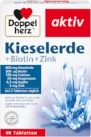 Produktbild von Doppelherz Kieselerde – Silicium, Zink als Beitrag für den Erhalt normaler Nägel – Biotin für Haare und Haut – 1 x 40 Tabletten