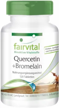Produktbild von Bewertung fairvital Quercetin plus Bromelain 120 Tabletten Vegan Synergetische Kombination in sicherer Dosierung