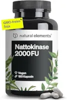 Produktbild von Bewertung natural elements Nattokinase 180 hochdosierte Kapseln je 100mg (20.000 FU/g) ohne Gentechnik vegan ohne unnötige Zusätze in Deutschland produziert & laborgeprüft