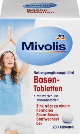 Produktbild von Bewertung dm Mivolis Basen-Tabletten mit Zink Magnesium Calcium 200 Stück 100 g