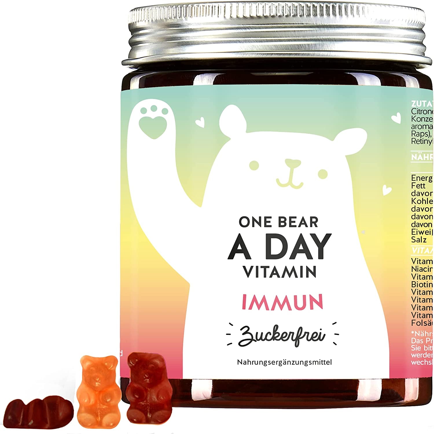 Produktbild von Bears with Benefits - Fürs Immunsystem - leckere Multivitamin Gummibärchen mit hochdosiertem A-Z Immunkomplex - zuckerfrei (90St) - Bears with Benefits