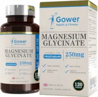 Produktbild von Gower Health & Fitness - Magnesium Glycinat Kapseln 250mg | 120 Vegane Magnesium Glycinate Kapseln | Höchst Bioverfügbares Magnesiumbisglycinat | Hergestellt in ISO-zertifizierten Betrieben | Gentechnik- & Glutenfrei