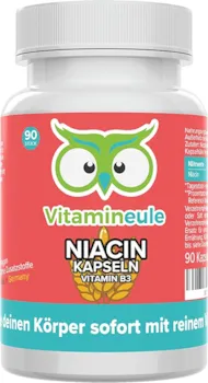 Vitamineule Niacin Kapseln 500mg flush free hochdosiert laborgeprüft Qualität aus Deutschland vegan Vitamin B3 / Nicotinamid - ohne künstliche Zusätze - Vitamineule®