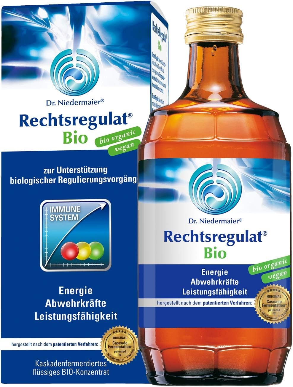 Produktbild von Bewertung Dr. Niedermaier Rechtsregulat® Bio 350 ml Fermentiertes flüssiges Bio-Konzentrat mit natürlichem Vitamin C Glutenfrei ohne Zucker und Zusatzstoffe Laborgeprüfte Qualität für mehr Energie und Leistungsfähigkeit