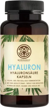 Produktbild von NORGANIC® Hyaluronsäure Kapseln mit Zink - Hochdosiert: 500mg - Vegan - 90 Stück (3 Monate) - 500-700 kDa