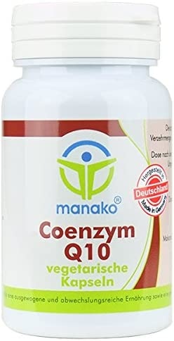 Produktbild von manako Coenzym Q10 Kapseln, mit 100 mg hochwertigem KANEKA Q10™, 90 vegetarische Kapseln, Dose (1 x 90 Kapseln)