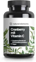 natural elements Cranberry Extrakt mit Vitamin C 25:1 Extrakt entspricht 20.000mg Cranberries pro Tagesdosis 240 Kapseln laborgeprüft vegan hochdosiert ohne unerwünschte Zusätze