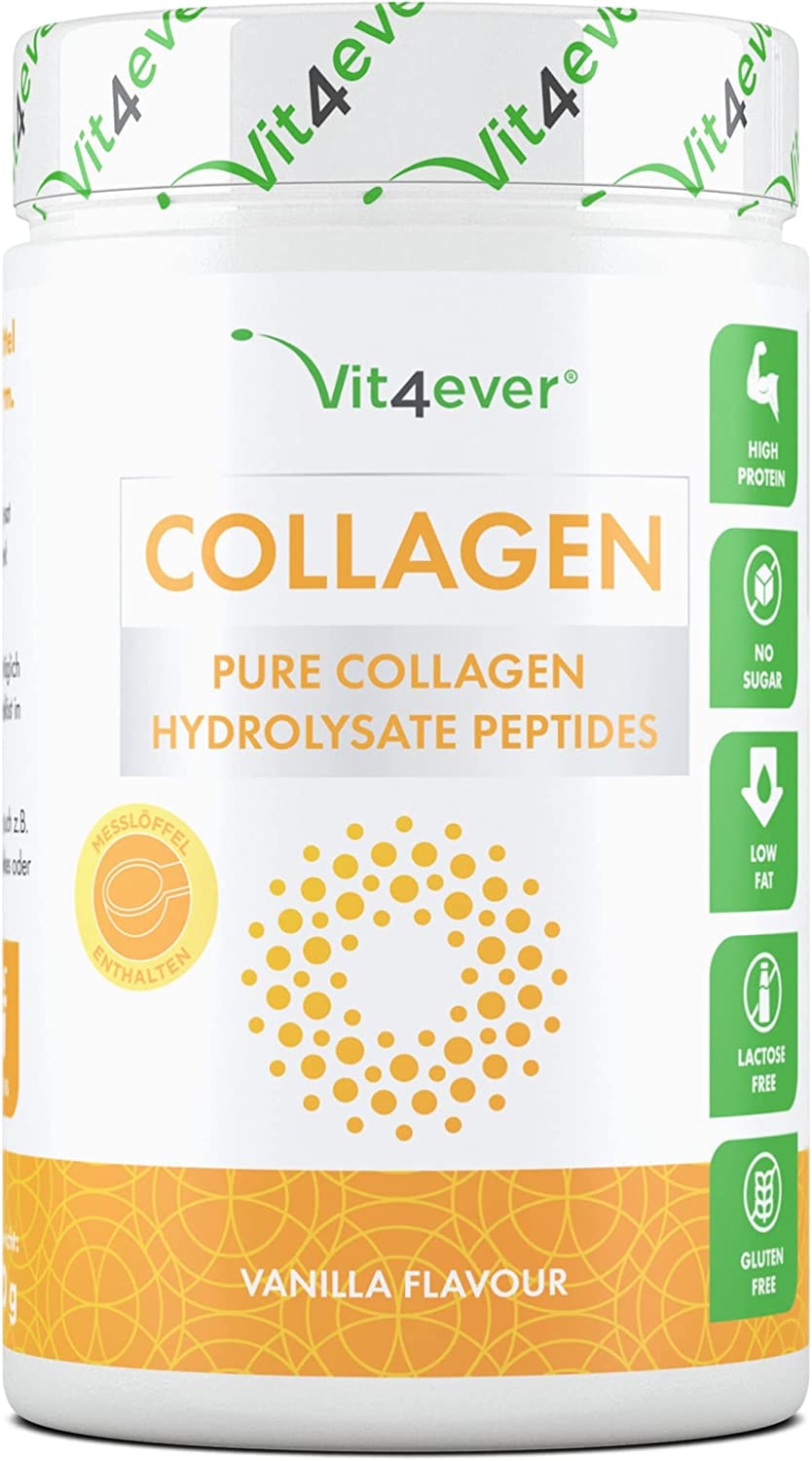 Produktbild von Vit4ever Collagen Pulver 600g  Vanille 100% Rinder Kollagen Hydrolysat Peptide von Protesol D - Typ 1 2 3