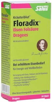 Produktbild von Bewertung Salus Pharma FLORADIX Eisen Folsäure mit B-Vitaminen Dragees 84 St
