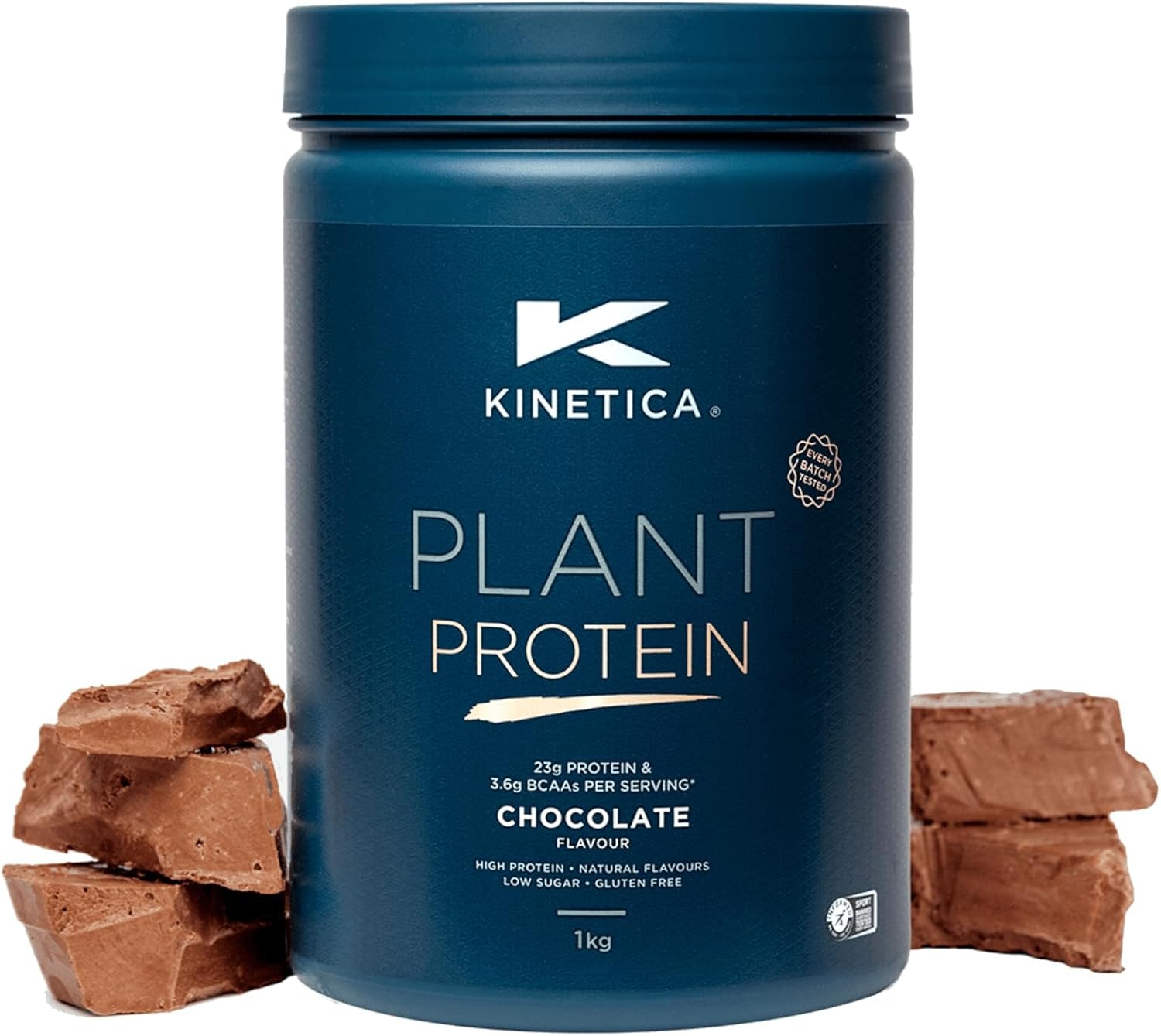Produktbild von Bewertung Kinetica Vegan Proteinpulver 1kg mit Mischung aus Erbsen und Reisprotein Glutenfrei 23g Protein pro Portion 33 Portionen