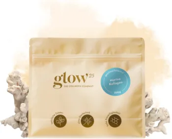 Glow25®- Marine Collagen Pulver [300g] - Perfekte Löslichkeit - Fisch Kollagen - Bioaktives Kollagen Hydrolysat - Geschmacksneutral