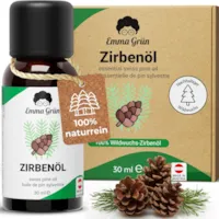 Produktbild von Bewertung Emma Grün Zirbenöl Ätherisches Öl 100% NATURREIN Wildwuchs Zirbelkiefer Öl 30ml LEBENSMITTELQUALITÄT Waldiges Zirbe Öl Naturreines Ätherisches Öl Zirbenholz Öl aus Österreich