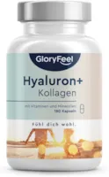 Produktbild von Bewertung GloryFeel Hyaluronsäure Kollagen Kapseln für Haut und Haar mit Biotin Vitamin C Zink Selen Bambusextrakt 180 Kapseln Laborgeprüft ohne Zusätze in Deutschland hergestellt