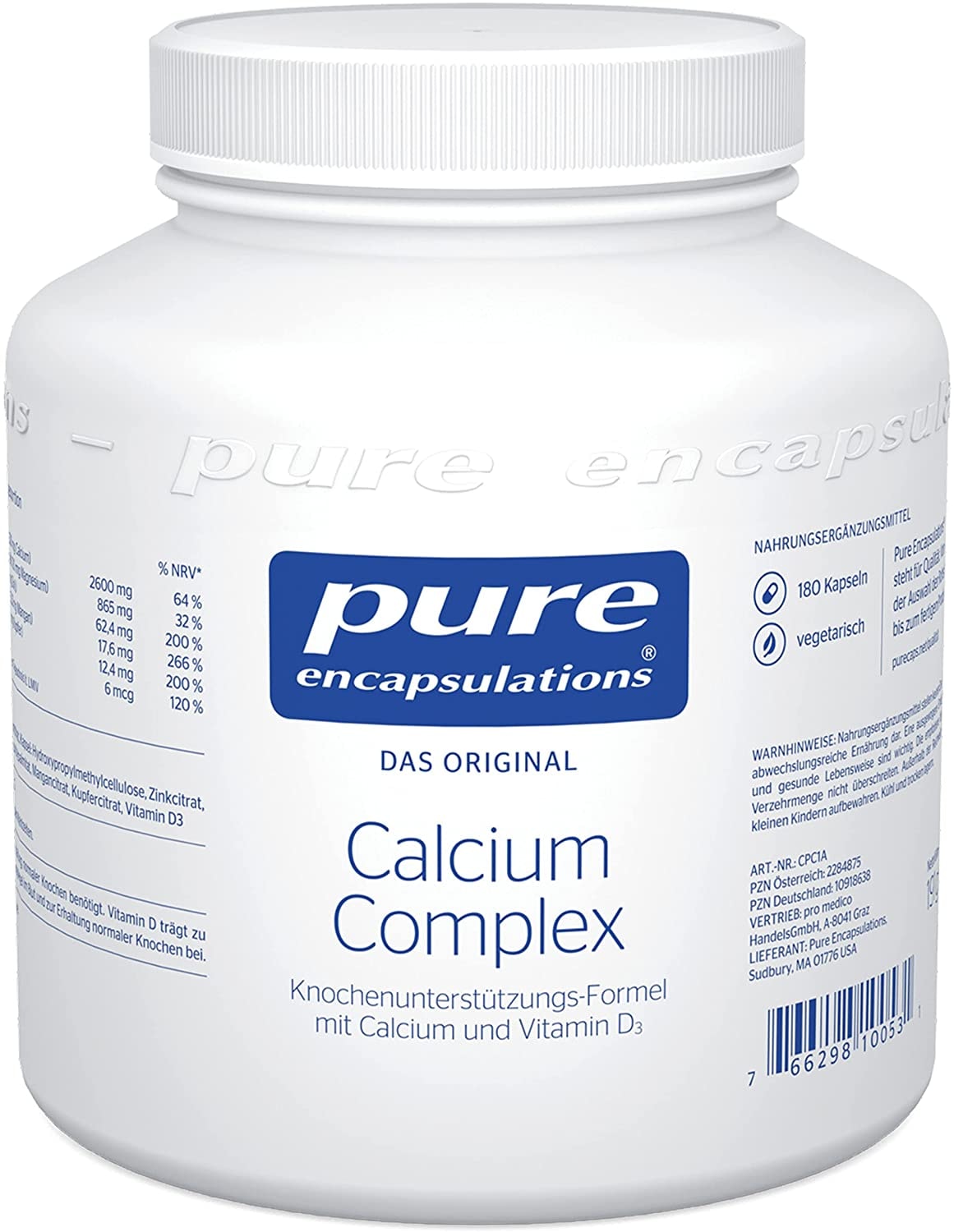 Produktbild von Bewertung Pure Encapsulations Calcium Complex 180 Kapseln