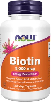 Now Foods Vitamin B7, Biotin, 5000 mcg, 120 Vcaps