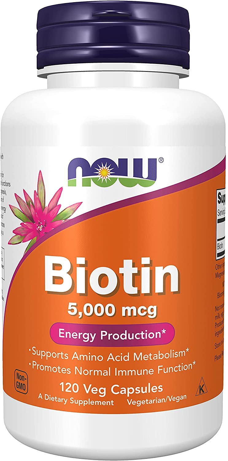 Produktbild von Now Foods Vitamin B7, Biotin, 5000 mcg, 120 Vcaps